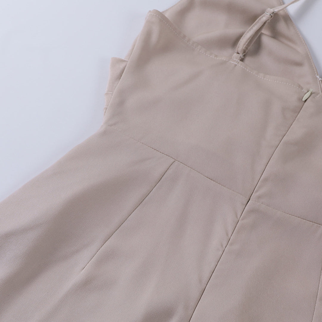 Vestido longo feminino decote cruzado com fenda lateral