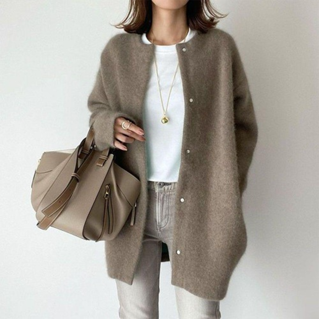 Cardigan feminino algodão manga longa disponível em várias cores