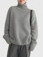 Camisola de gola alta feminina em estilo clássico e elegante