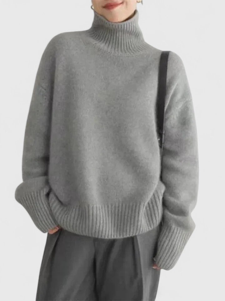Camisola de gola alta feminina em estilo clássico e elegante