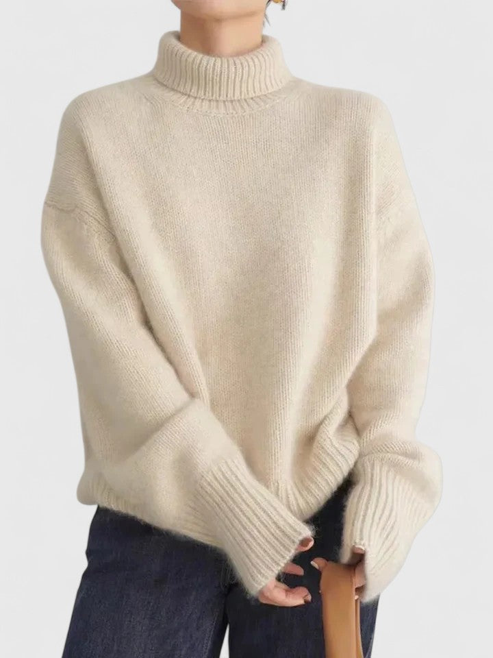 Camisola de gola alta feminina em estilo clássico e elegante
