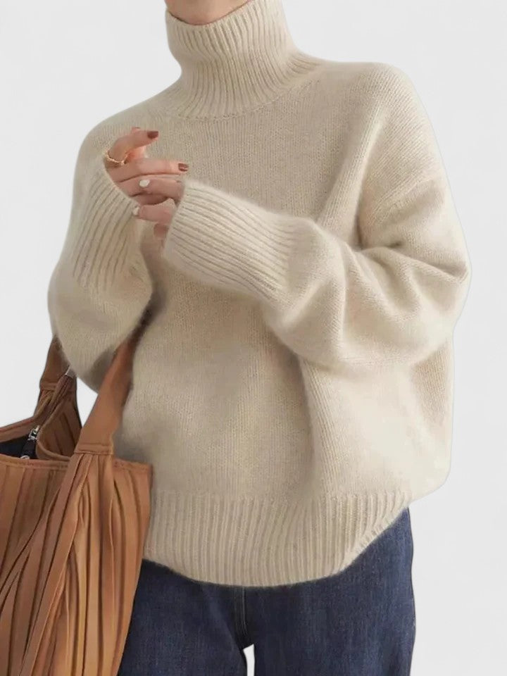 Camisola de gola alta feminina em estilo clássico e elegante