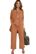 Conjunto formal feminino 3 peças corte ajustado elegante
