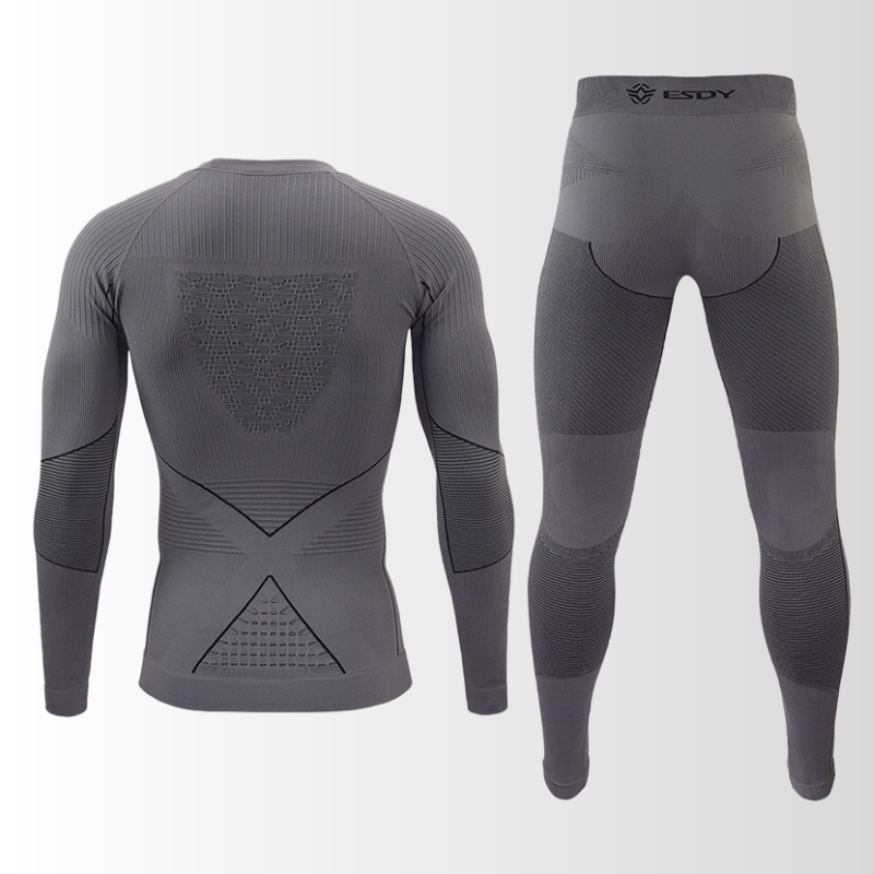 Conjunto térmico masculino sem costuras respirável camisola e calça inverno