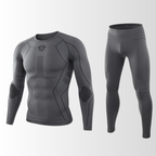 Conjunto térmico masculino sem costuras respirável camisola e calça inverno