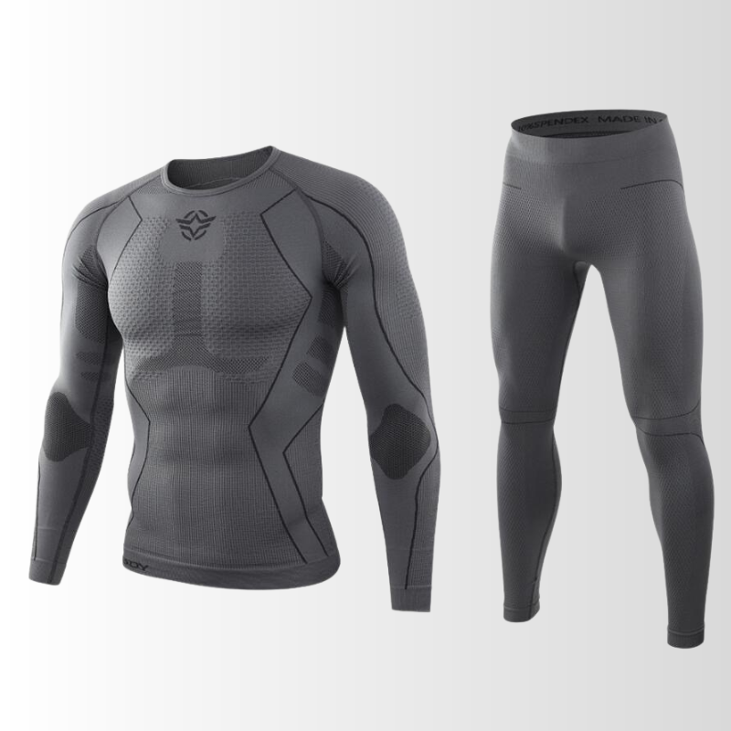 Conjunto térmico masculino sem costuras respirável camisola e calça inverno