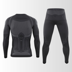 Conjunto térmico masculino sem costuras respirável camisola e calça inverno
