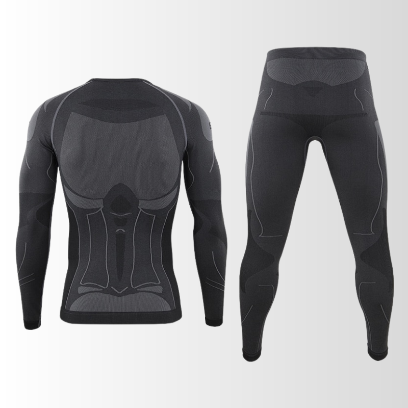 Conjunto térmico masculino sem costuras respirável camisola e calça inverno