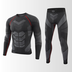 Conjunto térmico masculino sem costuras respirável camisola e calça inverno