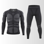 Conjunto térmico masculino sem costuras respirável camisola e calça inverno