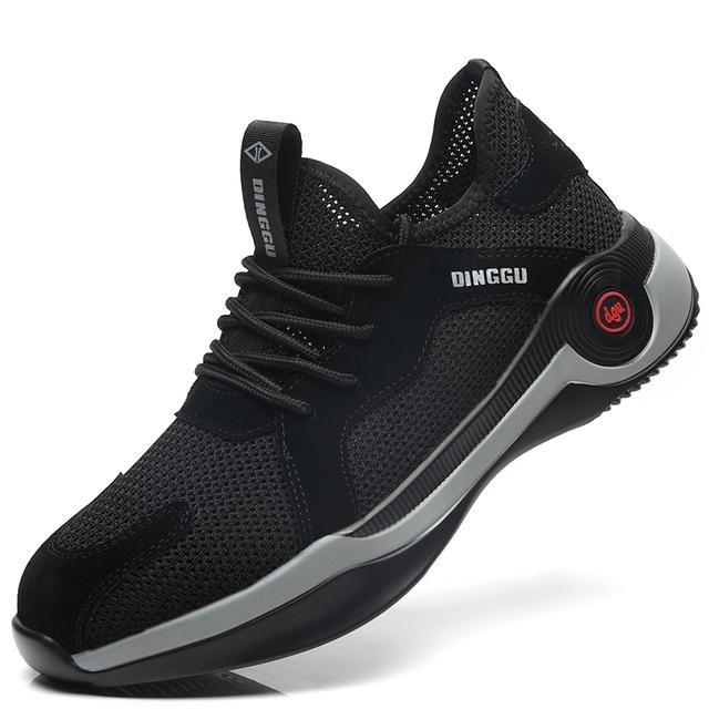 Sapatos de segurança com biqueira de aço, sola antifuros Kevlar e cabedal respirável