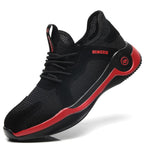 Sapatos de segurança com biqueira de aço, sola antifuros Kevlar e cabedal respirável