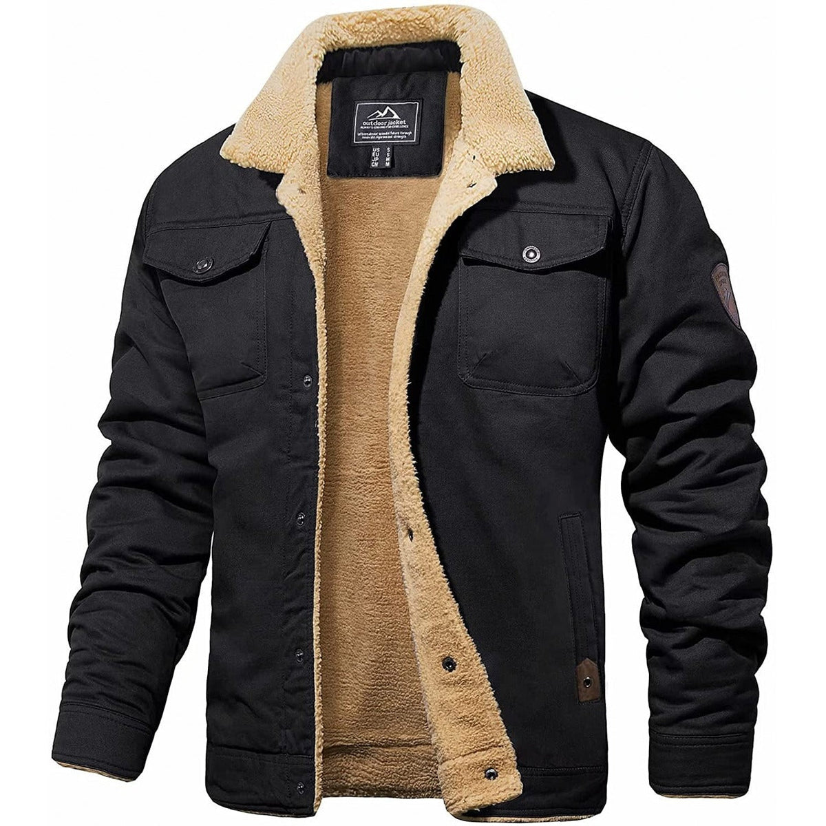 Jaqueta bomber vintage masculina com forro macio e exterior resistente ao vento
