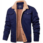 Jaqueta bomber vintage masculina com forro macio e exterior resistente ao vento