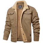 Jaqueta bomber vintage masculina com forro macio e exterior resistente ao vento
