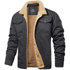 Jaqueta bomber vintage masculina com forro macio e exterior resistente ao vento