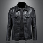 Jaqueta biker masculina algodão design clássico estilo escandinavo