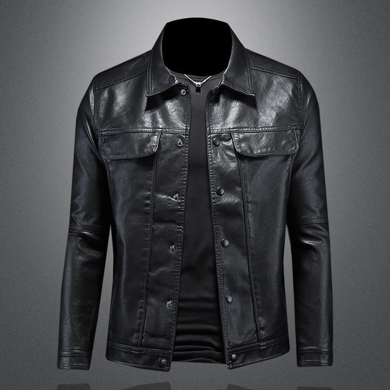Jaqueta biker masculina algodão design clássico estilo escandinavo