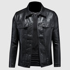 Jaqueta biker masculina algodão design clássico estilo escandinavo