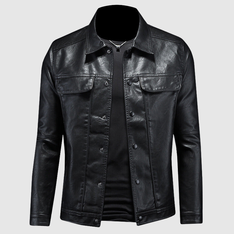 Jaqueta biker masculina algodão design clássico estilo escandinavo