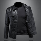 Jaqueta biker masculina algodão design clássico estilo escandinavo