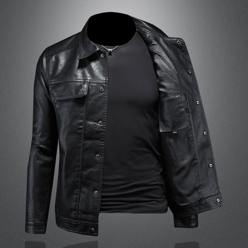 Jaqueta biker masculina algodão design clássico estilo escandinavo
