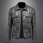 Jaqueta biker masculina algodão design clássico estilo escandinavo
