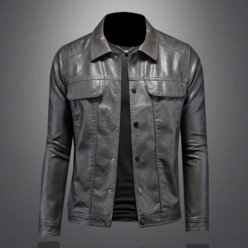 Jaqueta biker masculina algodão design clássico estilo escandinavo