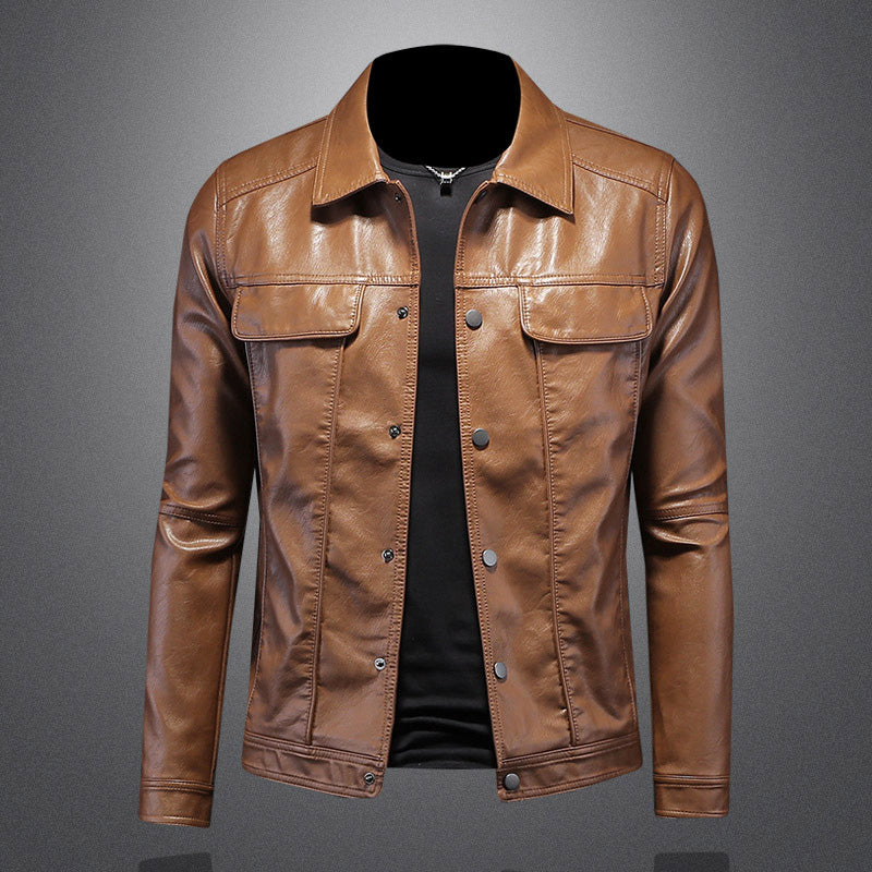 Jaqueta biker masculina algodão design clássico estilo escandinavo