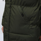 Casaco acolchoado masculino com capuz comprido para inverno