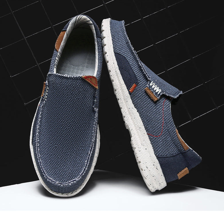 Mocassins de lona acolchoados casuais leves e respiráveis