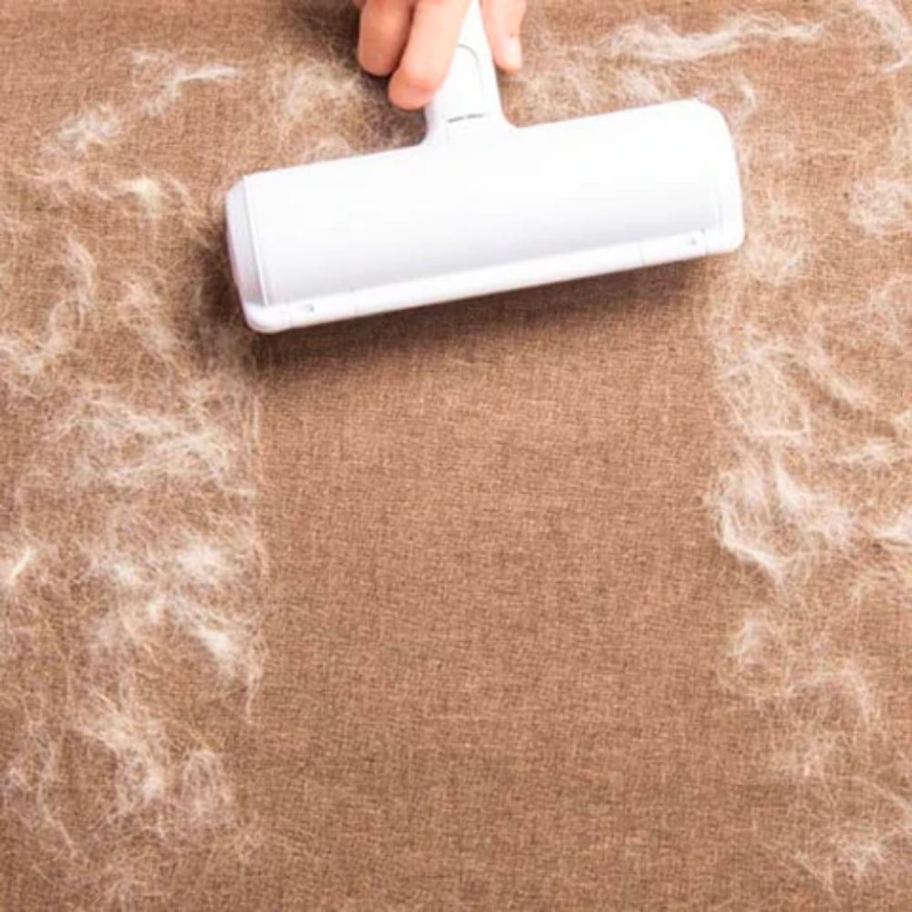 Removedor de pelos de animais com rolo de microfibra bidirecional reutilizável