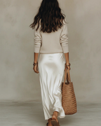 Vestido midi cetim conjunto 2 peças com jumper feminino