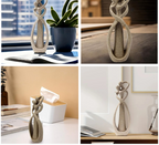 Escultura abstrata de casal em abraço, figura decorativa presente único atemporal