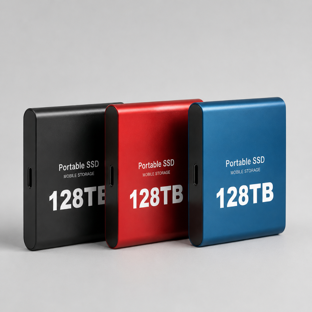 SSD externo portátil USB compacto em alumínio, transferência rápida até 540 MB/s