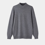 Camisola homem gola alta malha canelada estilo old money
