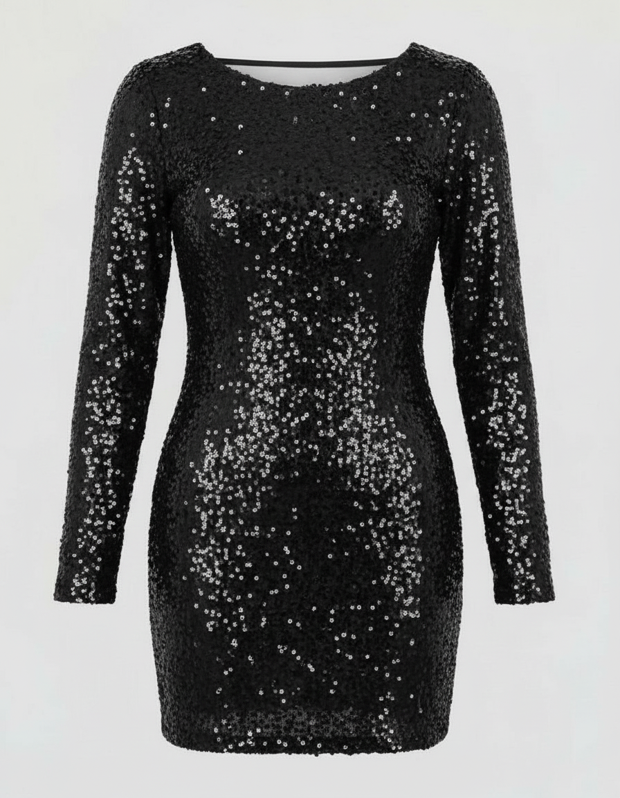 Vestido cocktail costas abertas corte justo feminino elegante