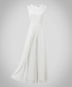 Macacão feminino sem mangas pernas largas slim fit elegante