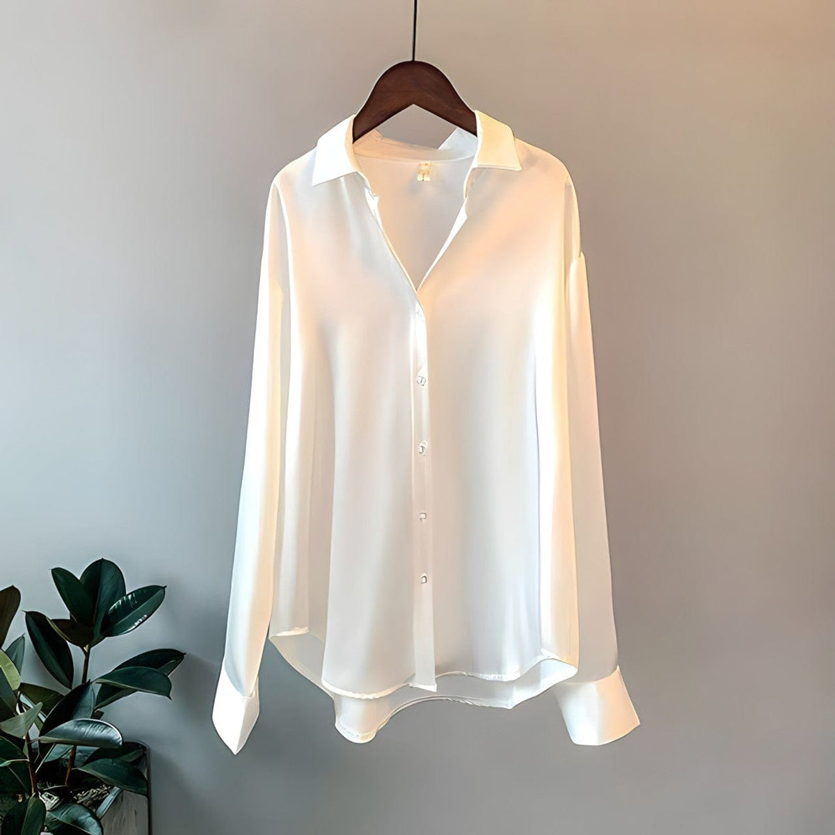 Blusa de cetim feminina manga longa disponível em várias cores