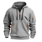 Hoodie de homem com bolsos com fecho de correr design casual moderno