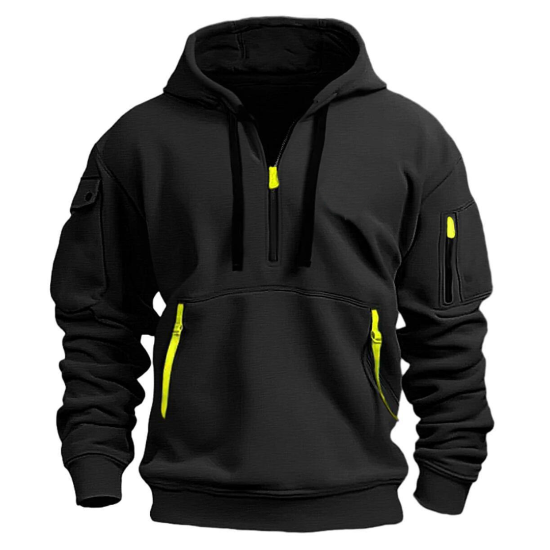 Hoodie de homem com bolsos com fecho de correr design casual moderno