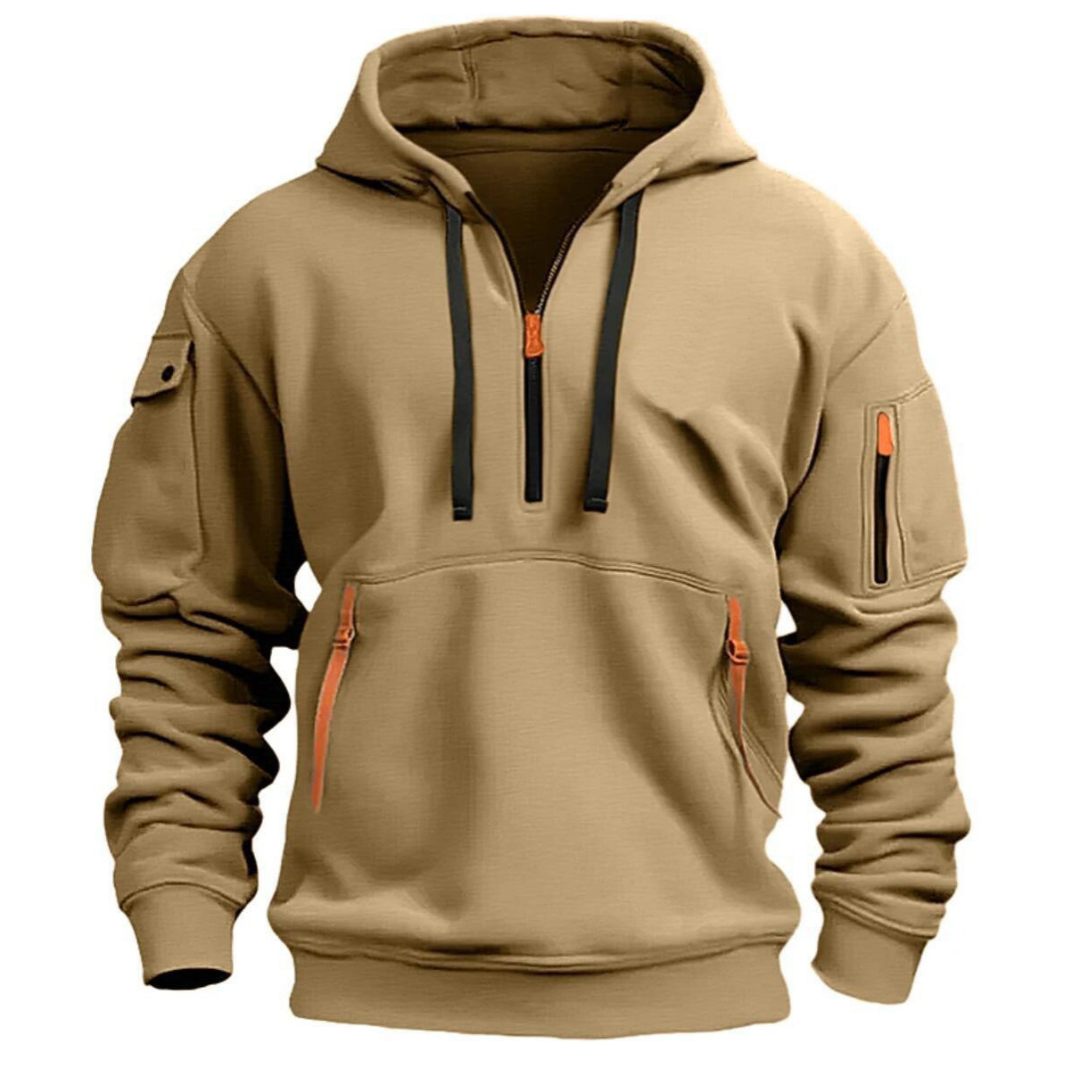 Hoodie de homem com bolsos com fecho de correr design casual moderno