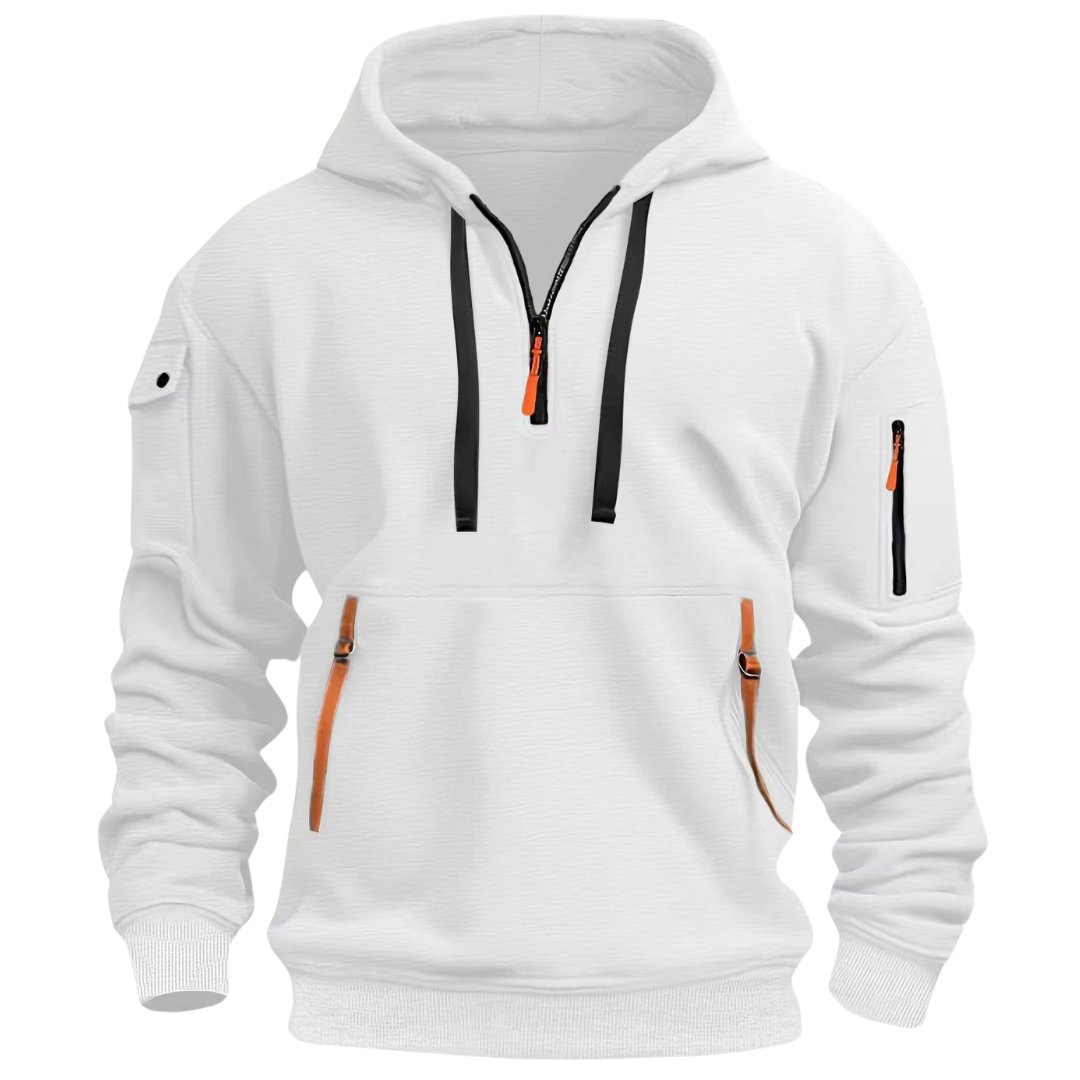 Hoodie de homem com bolsos com fecho de correr design casual moderno