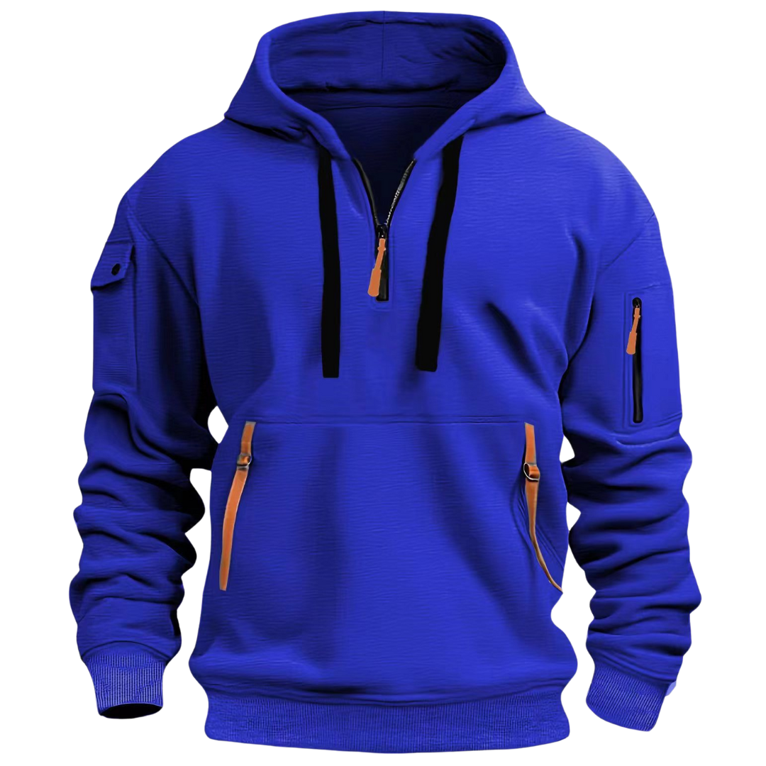 Hoodie de homem com bolsos com fecho de correr design casual moderno
