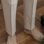 Calças masculinas plissadas cintura alta corte clássico elegante