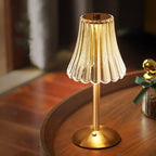 Candeeiro de mesa LED design cristal dourado sem fios com controlo tátil regulável