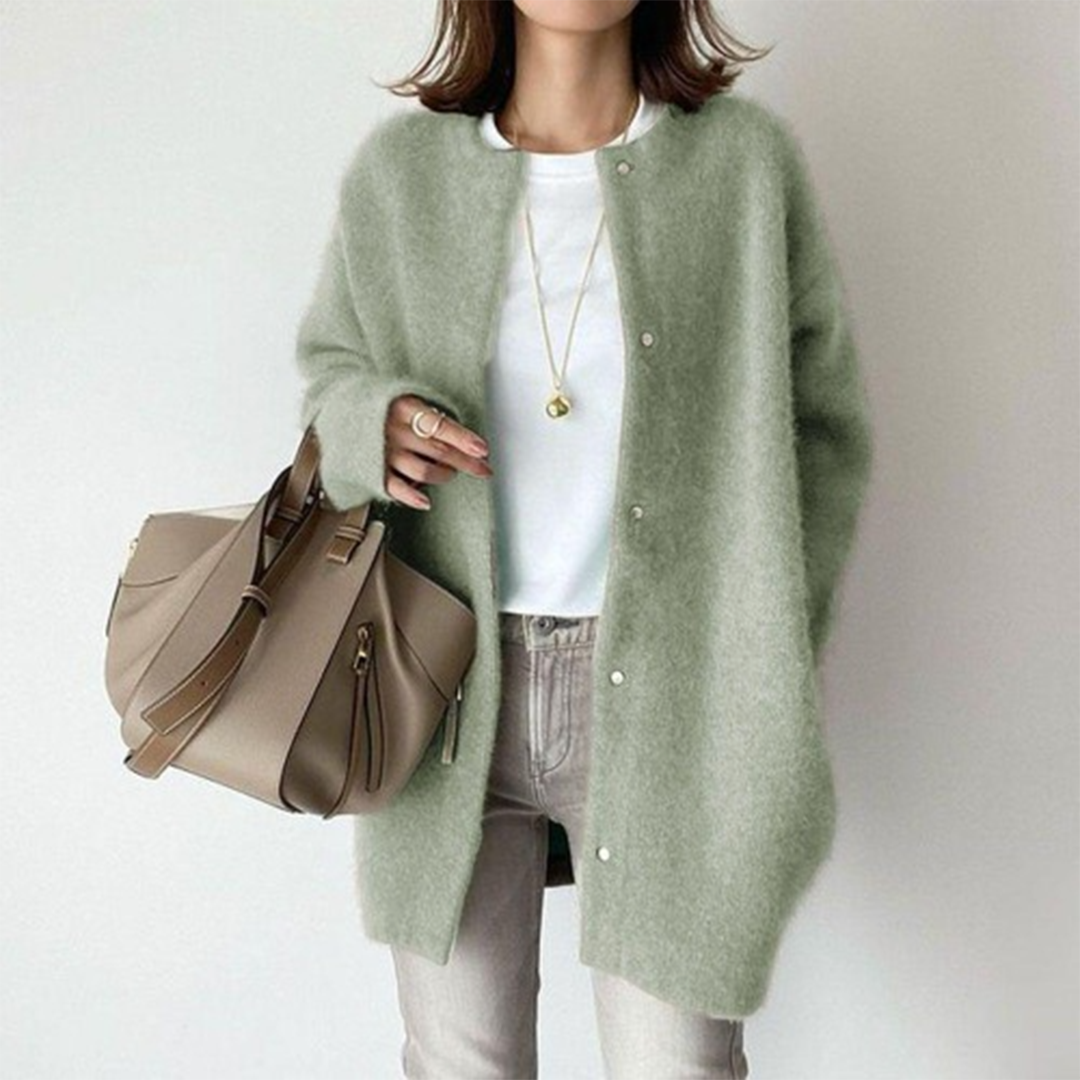 Cardigan feminino algodão manga longa disponível em várias cores