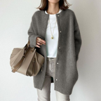 Cardigan feminino algodão manga longa disponível em várias cores