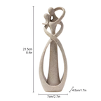Escultura abstrata amor eterno em resina, decoração elegante para sala ou quarto