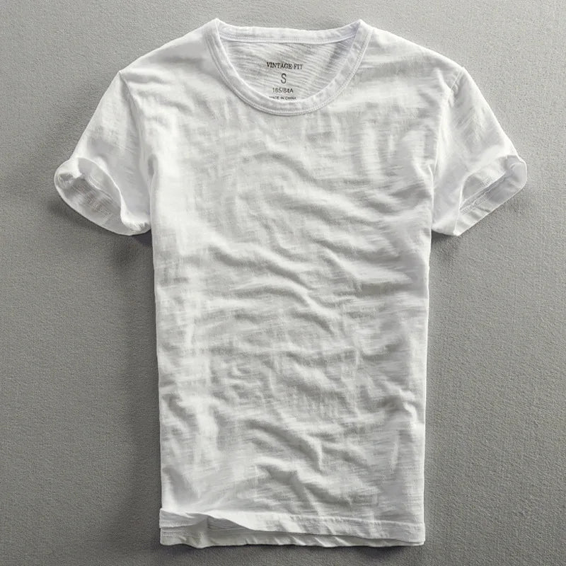 Camiseta masculina algodão 100% gola redonda manga curta cor sólida